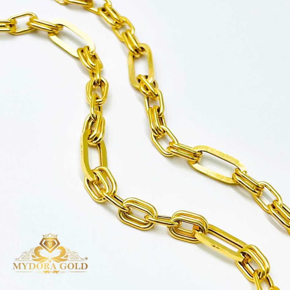 MYDORA Rantai Tangan Fesyen Paperclip + Double Chain l EMAS 916/22K