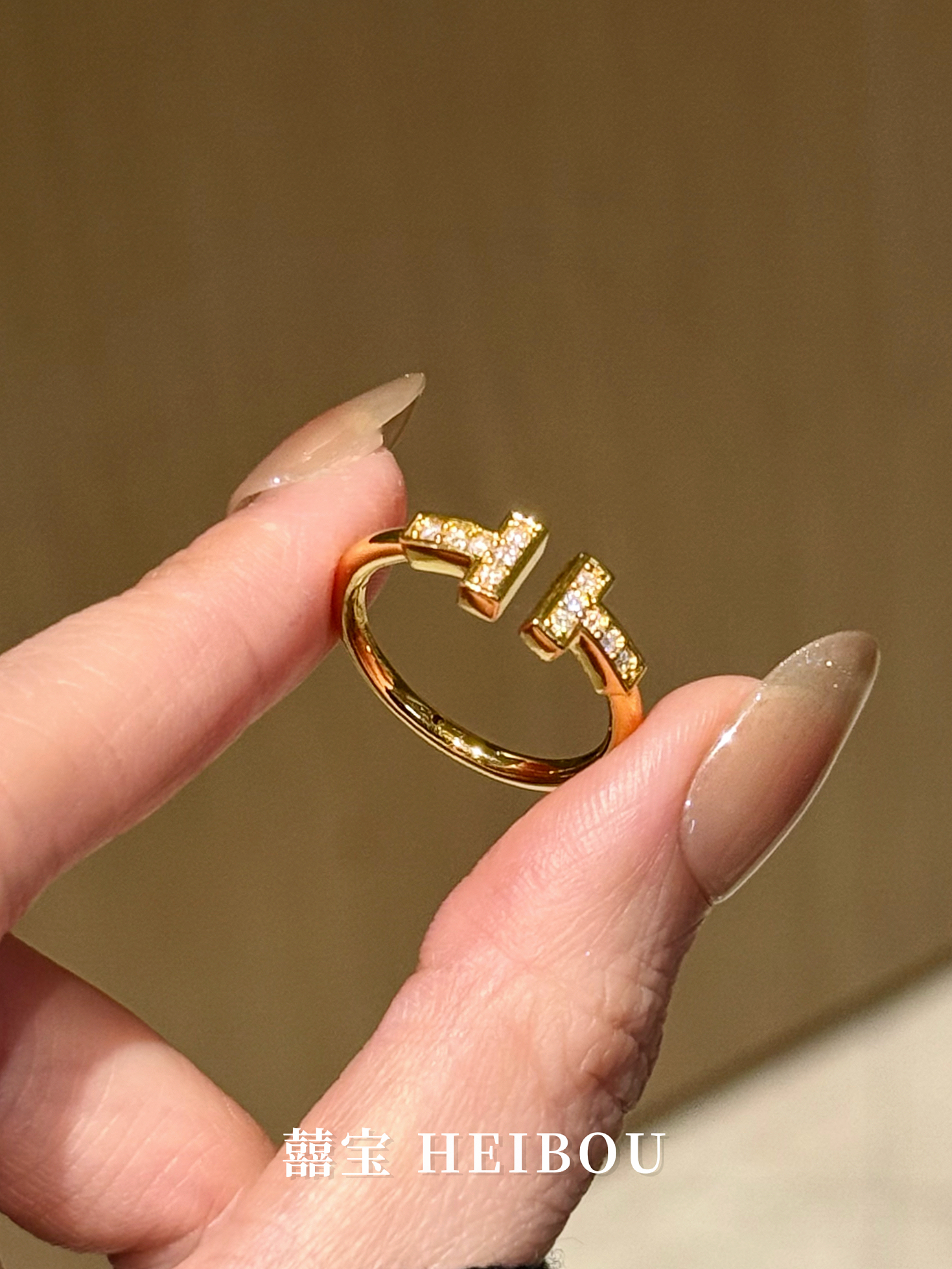 【6D镶嵌】双T戒指