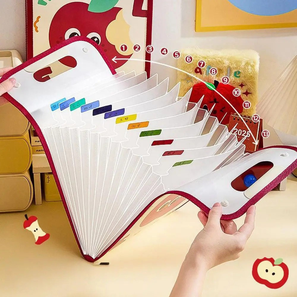 學生試卷夾 文件袋 文件夾 學習用品 分類收納袋 分類風琴包 [平行進口] HK2739