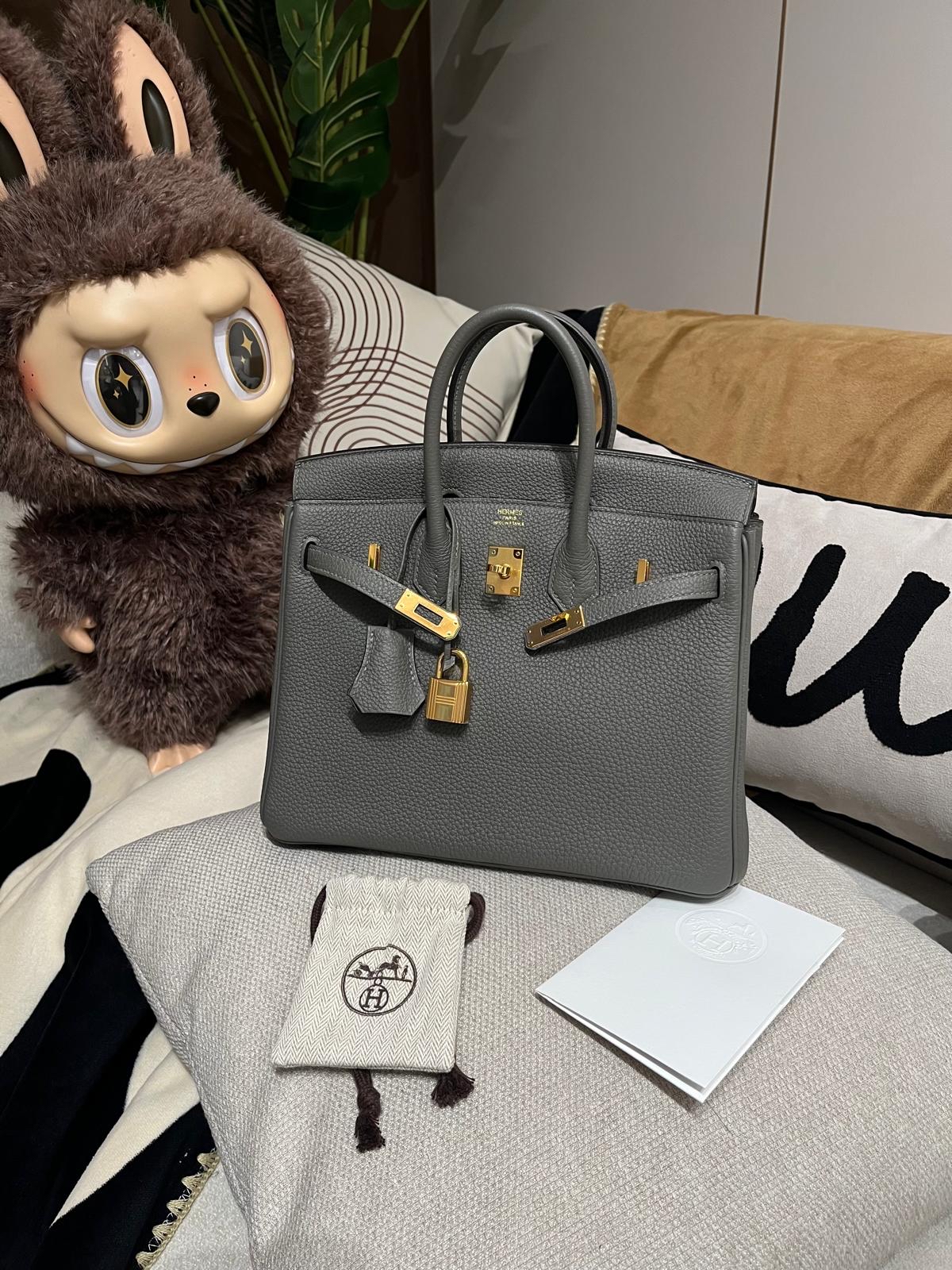全新 Hermes Birkin 25,STAMP B,Togo ,0L積雨雲灰金扣,100%Authentic,全新brand New ✅專門店收據✅key lock pad ✅dust bag✅box