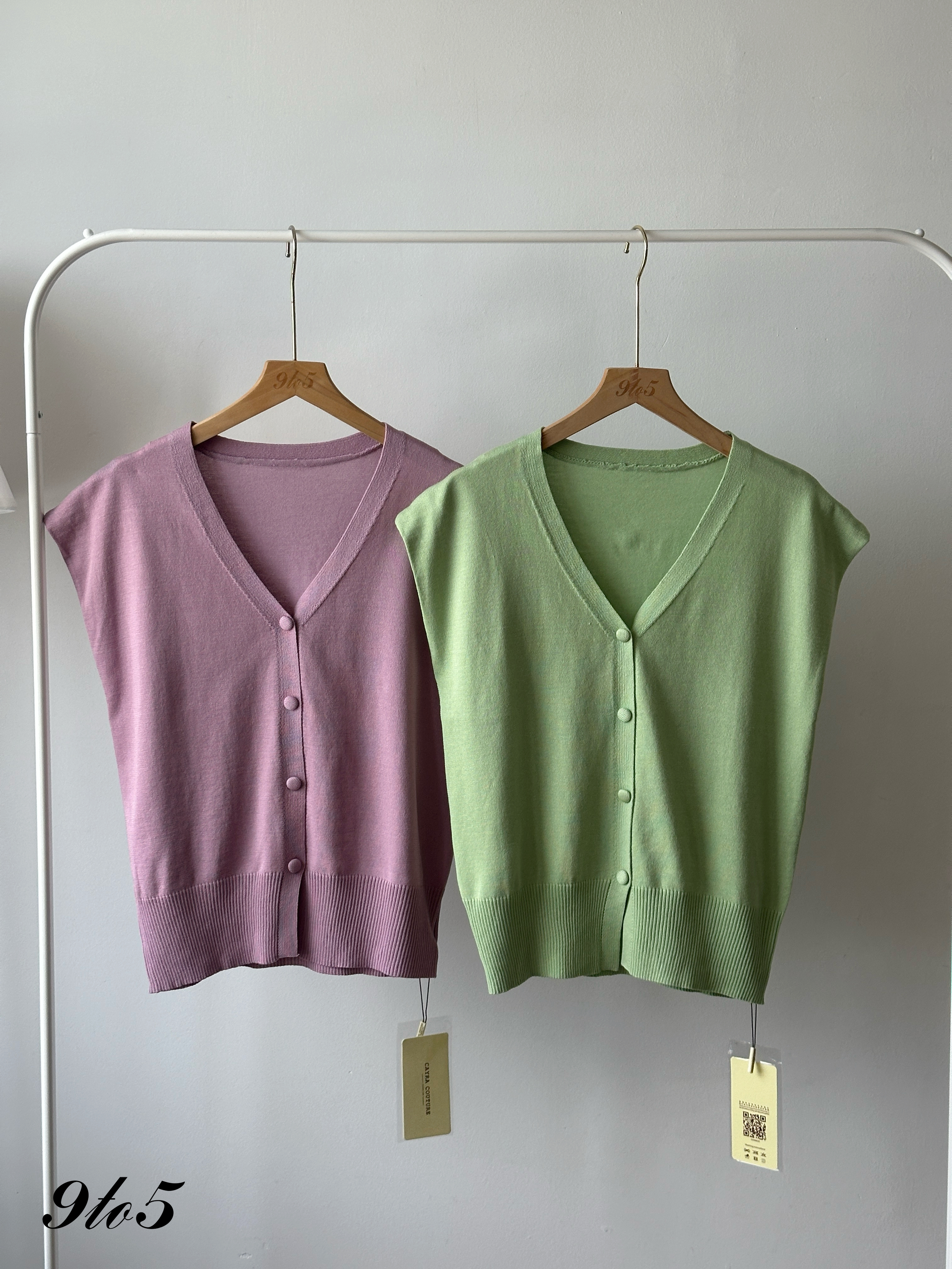 T4357 V Neck Knit Vest Top - 4 Colors 
