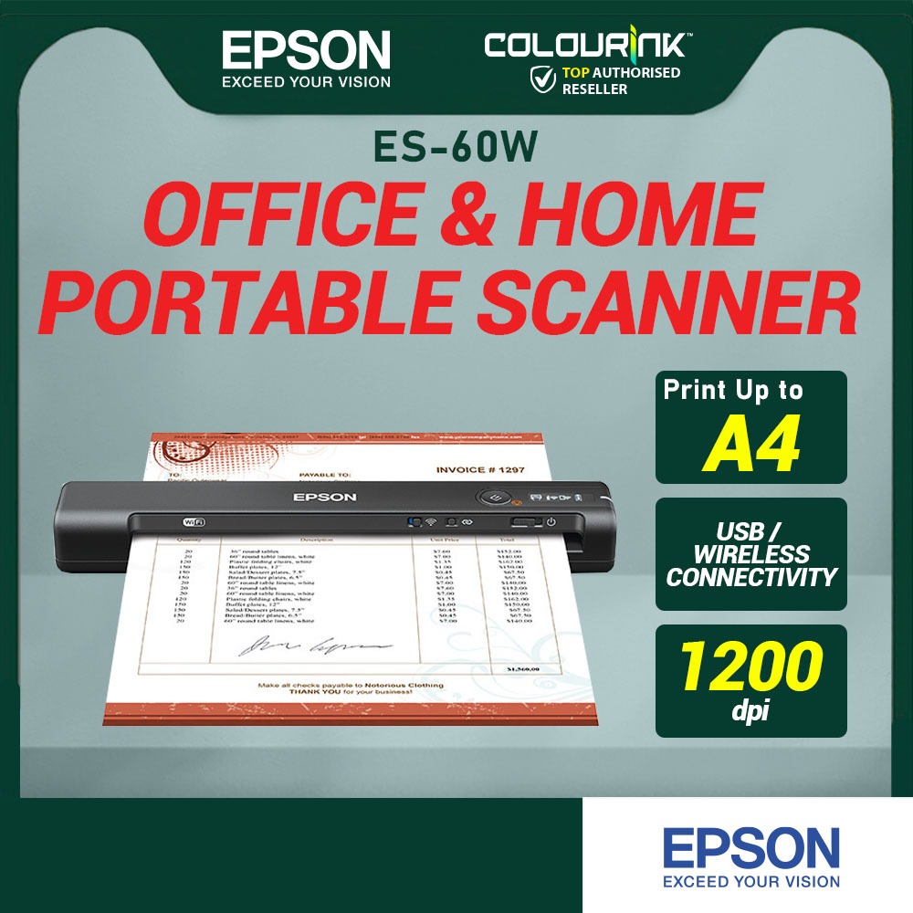 Epson V39II ES50 ES60W ESC380W Scanner Copy Pdf Micro Usb A4 Photo & Document Scan Home Office ADS-2400N ES-C580W