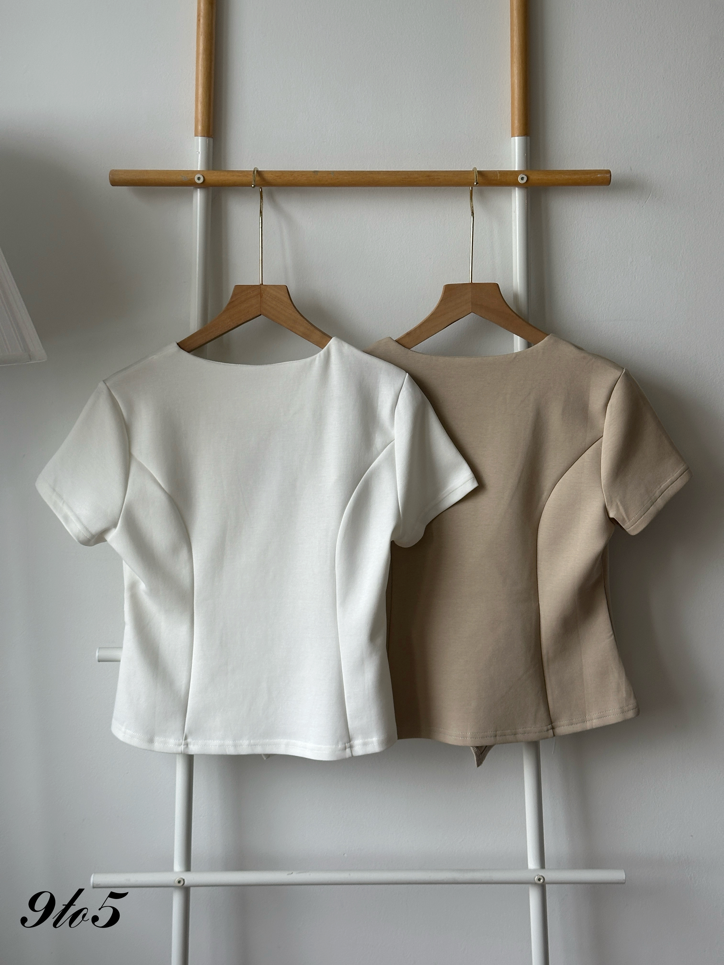 T4358 Irregular Collar Peplum Top - 3 Colors 