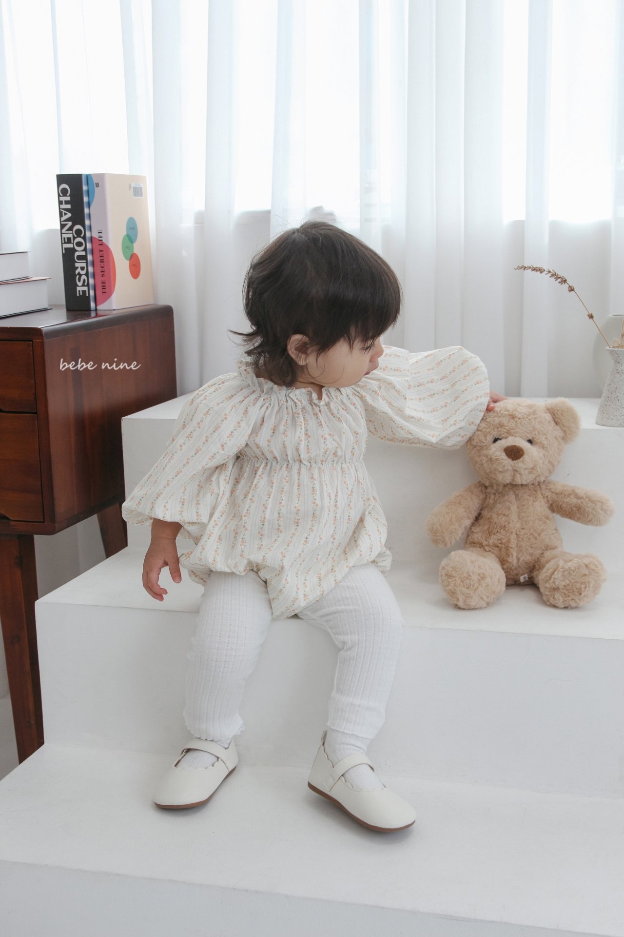 🌸預訂 韓國直送🌸🇰🇷Bebenine兩色碎花條紋寬鬆長袖包屁衣