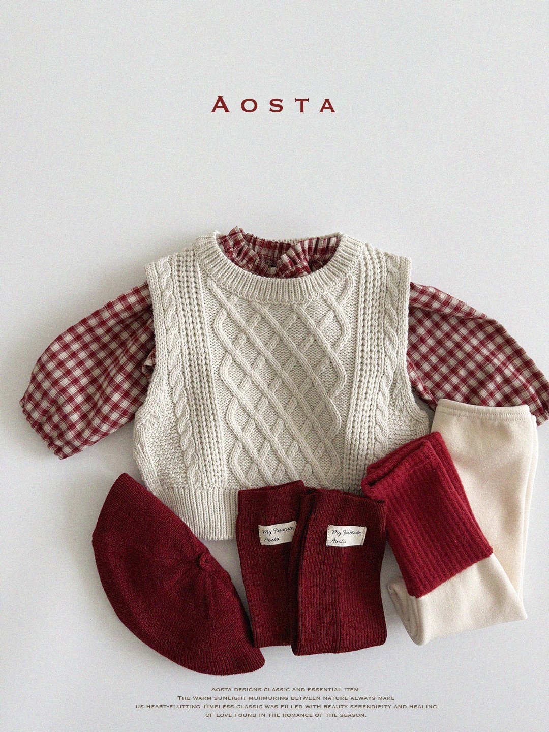 Aosta | Check shirt (Red XL90-100)