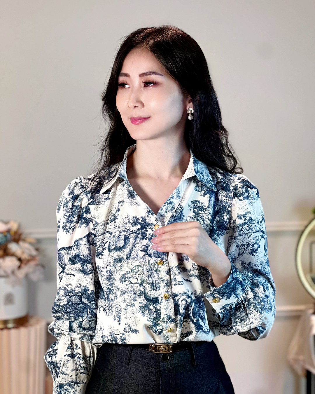 5111 Heloise Long Sleeve Chiffon Blouse