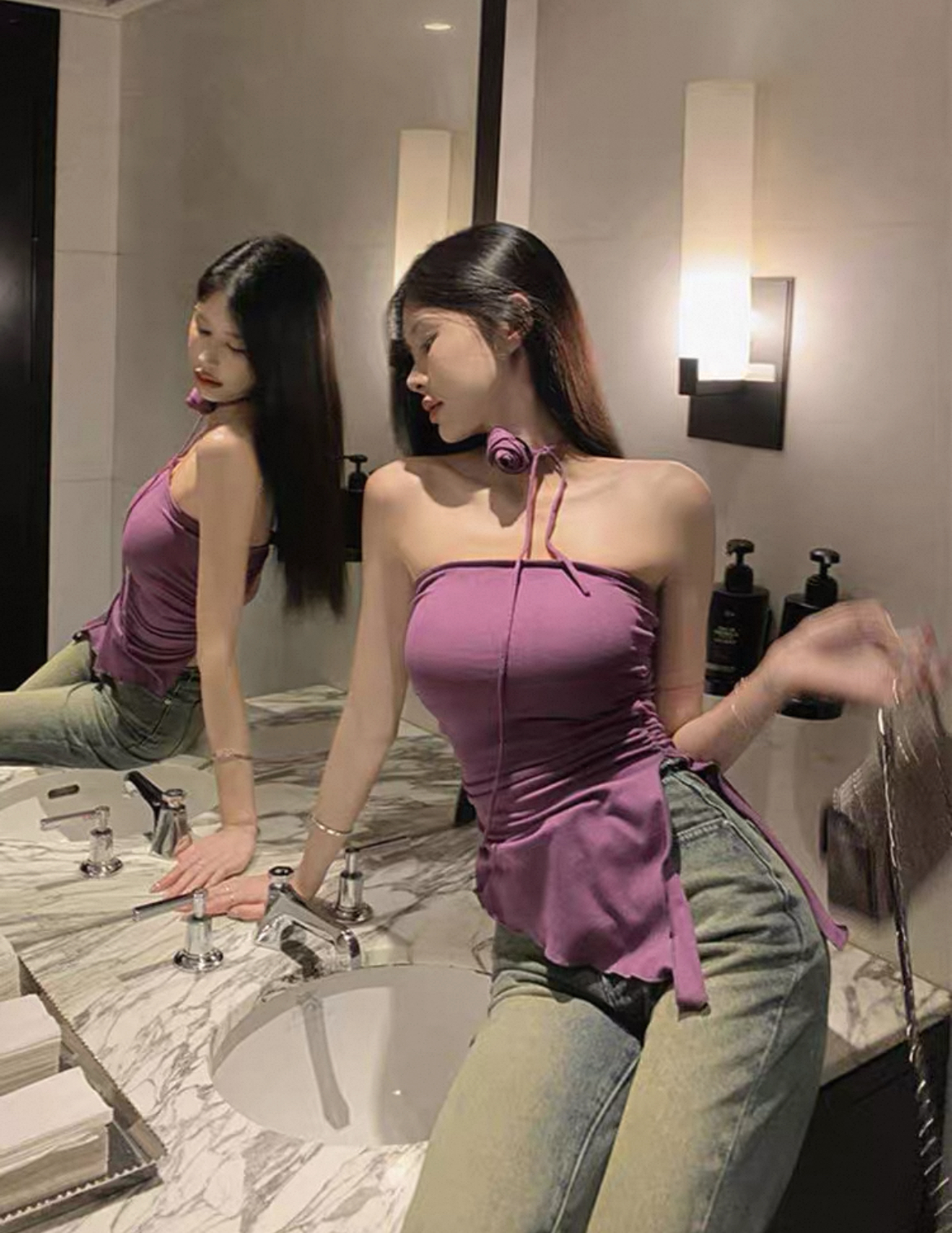 TP266无肩带抹胸上衣