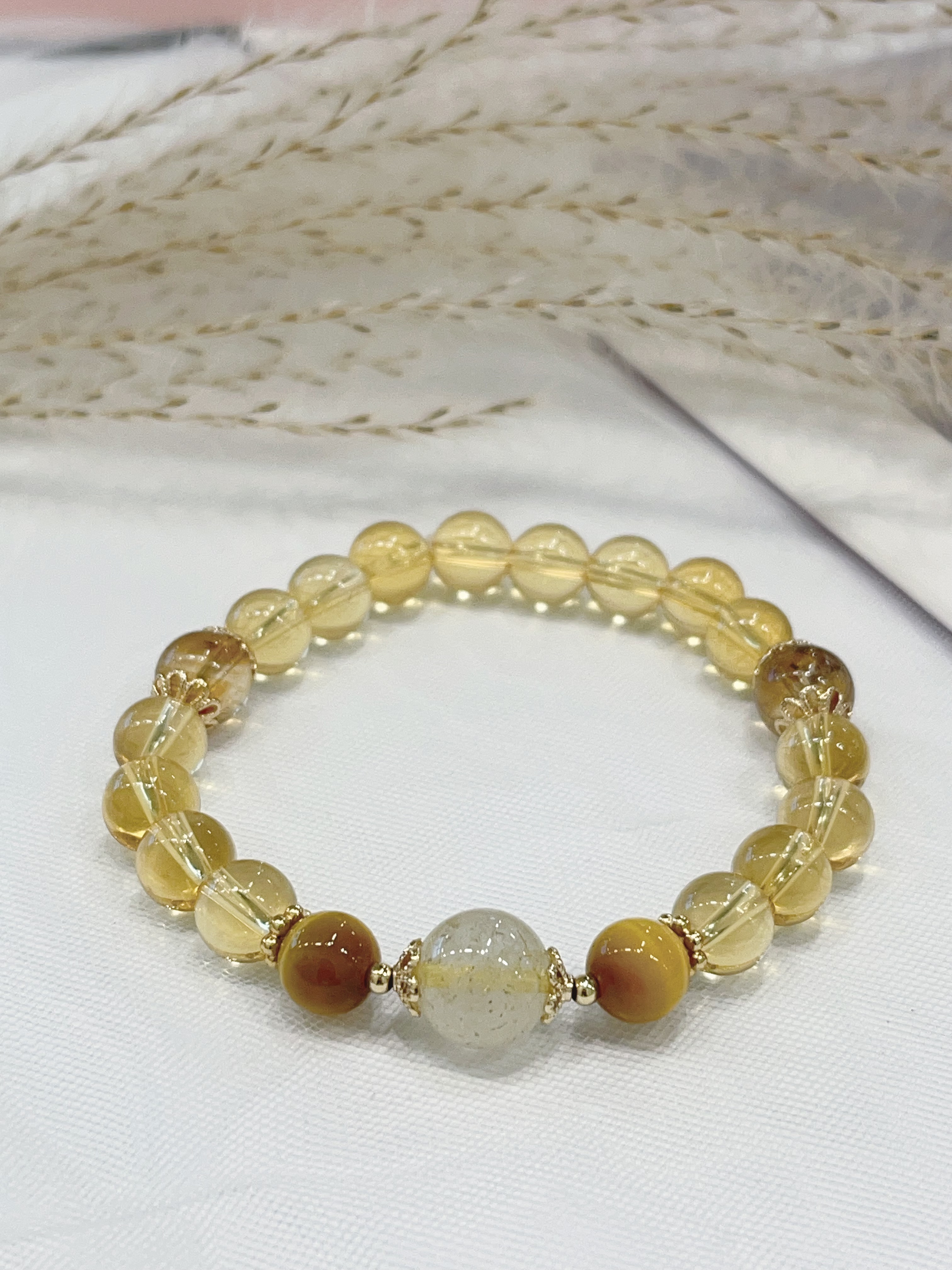 ✨ 金发晶 × 金虎眼 × 黄水晶手串 Golden Rutilated Quartz & Yellow Tiger Eye & Citrine