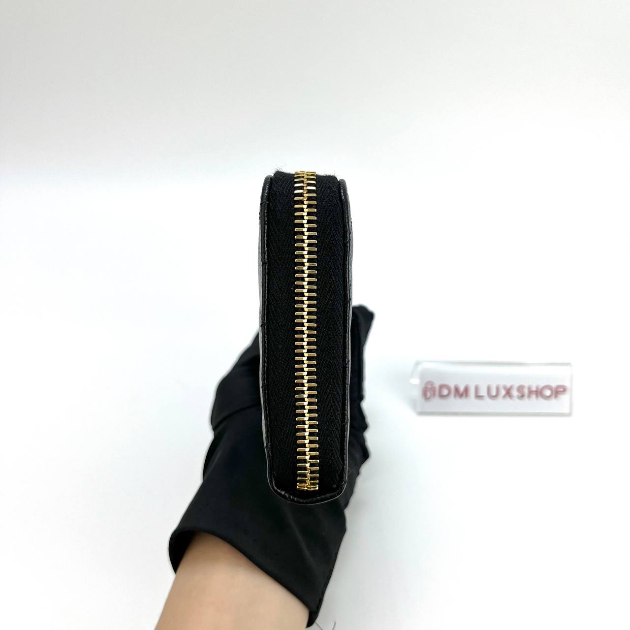 YSL Black Zip-Around Long Wallet GHW