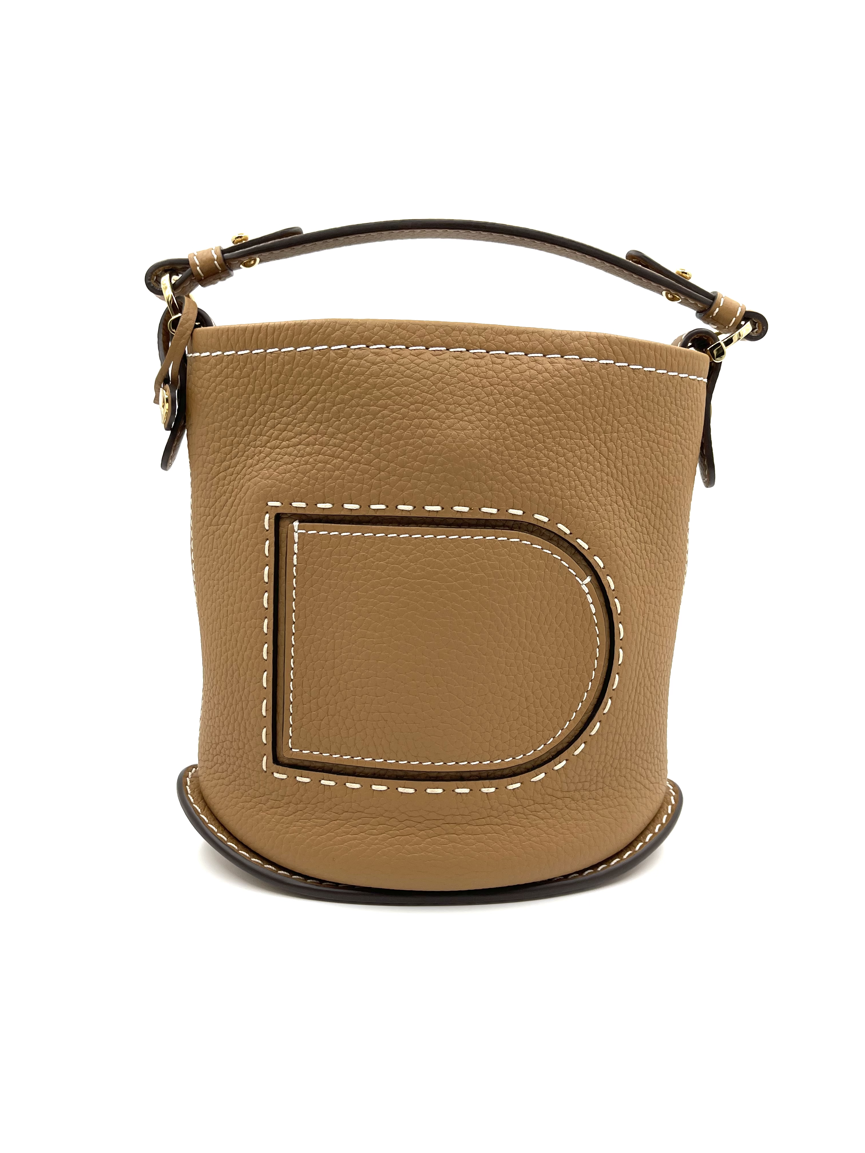 Pre-owned Delvaux Pin Mini Bucket Surpiqué in Taurillon Soft