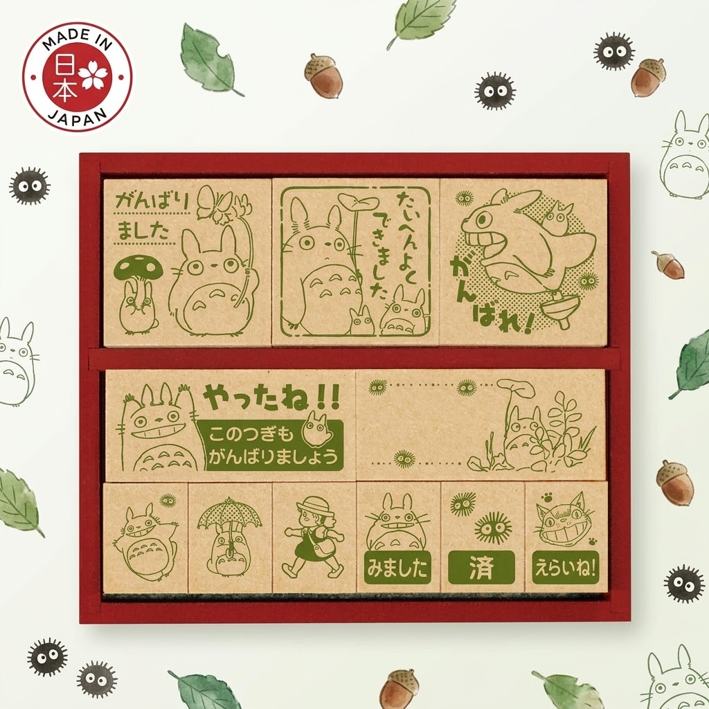 🔥🔥【日本製《龍貓》英文木製獎勵印章套裝】