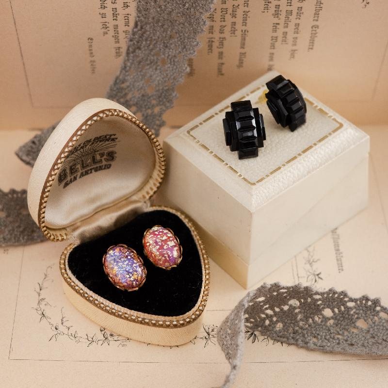 Vintage Recomposed Glass Stud Earrings - Confetti Easter Egg(NA0738)