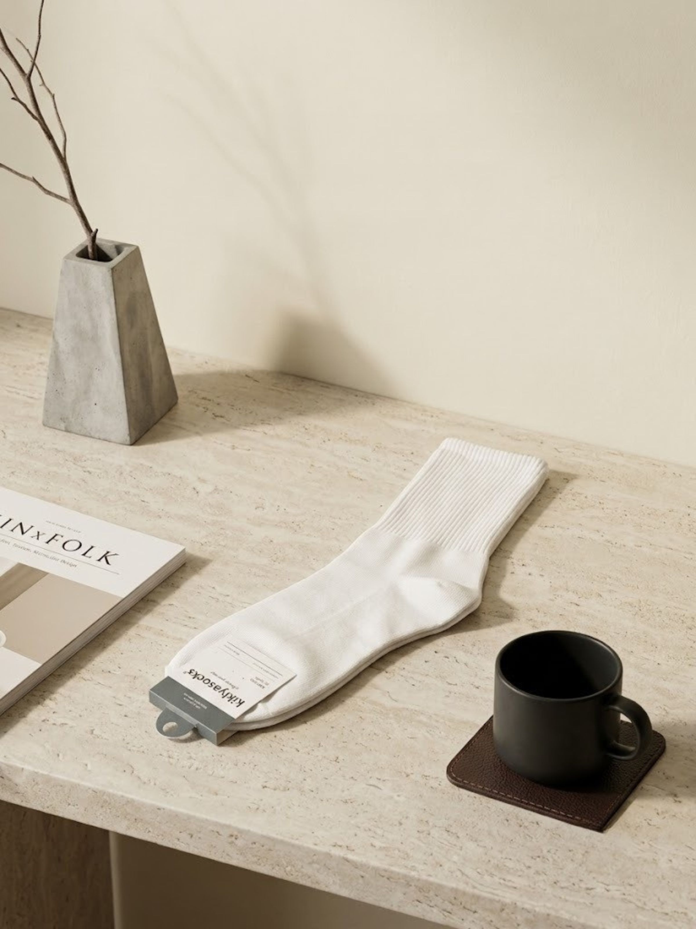 Korean Essential Men's High Crew Socks