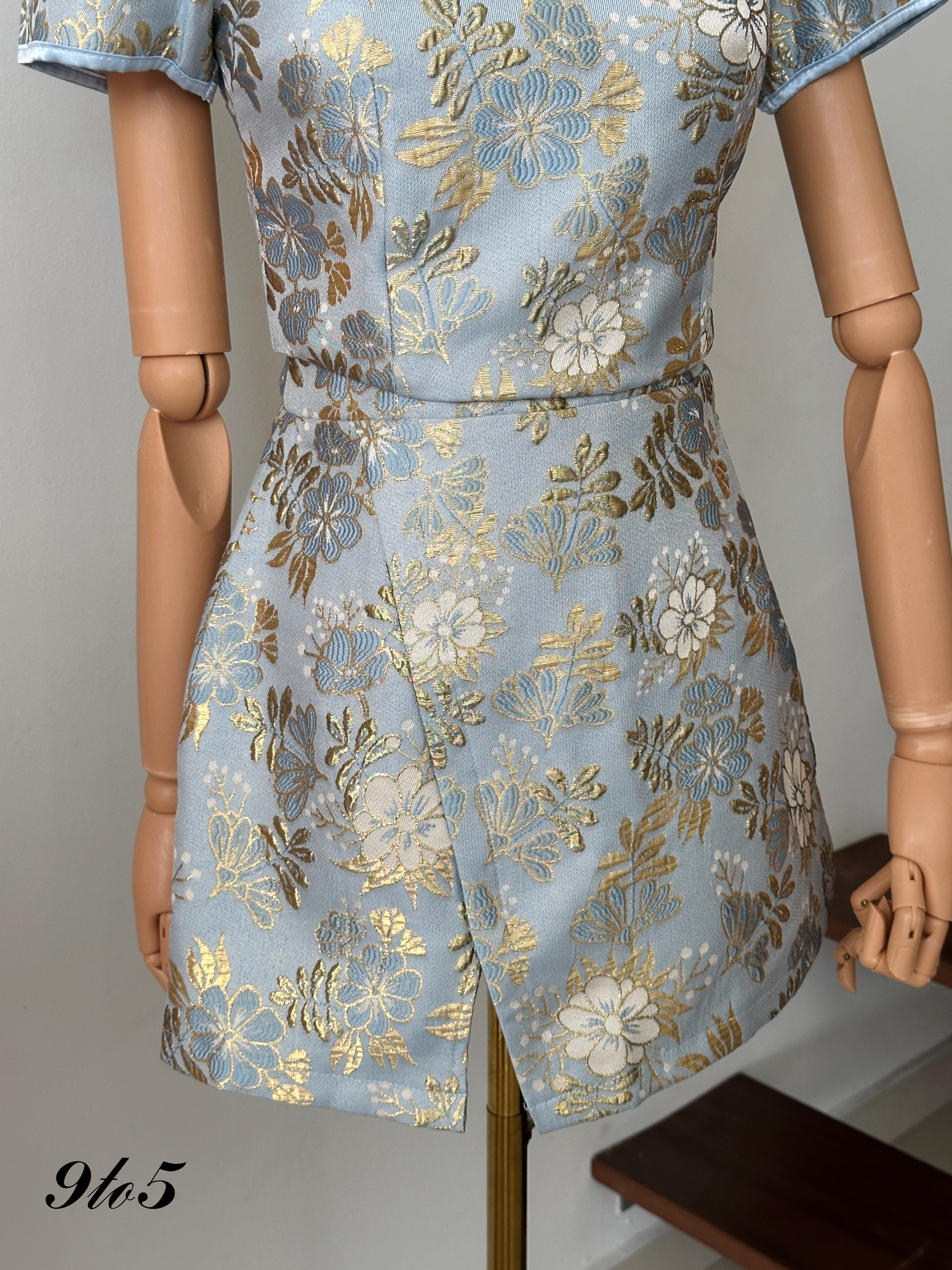 D2321 Puff Sleeve Cheongsam Matching Set - 3 Colors