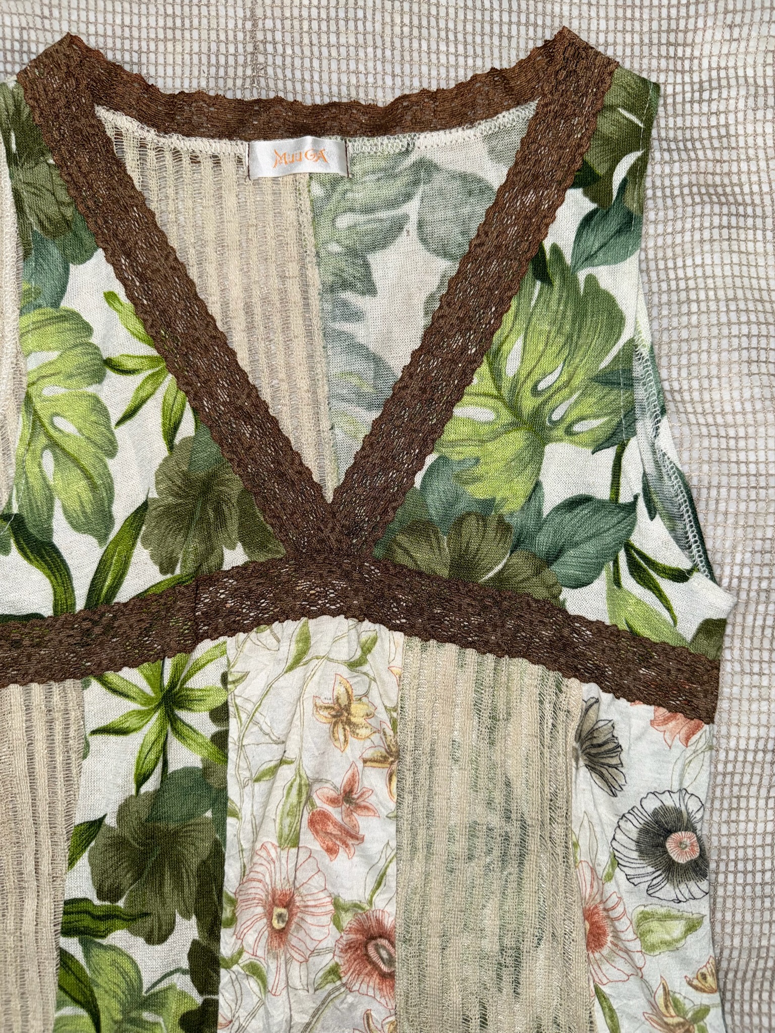 Boho Tropical Floral Patchwork Tank Top