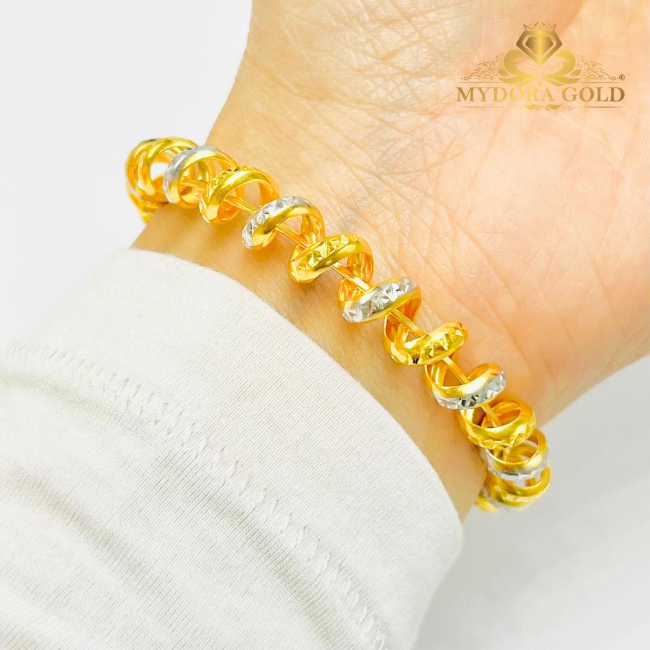 MYDORA Gelang Tangan Getah Rambut Pahat 2C l EMAS 916/22K