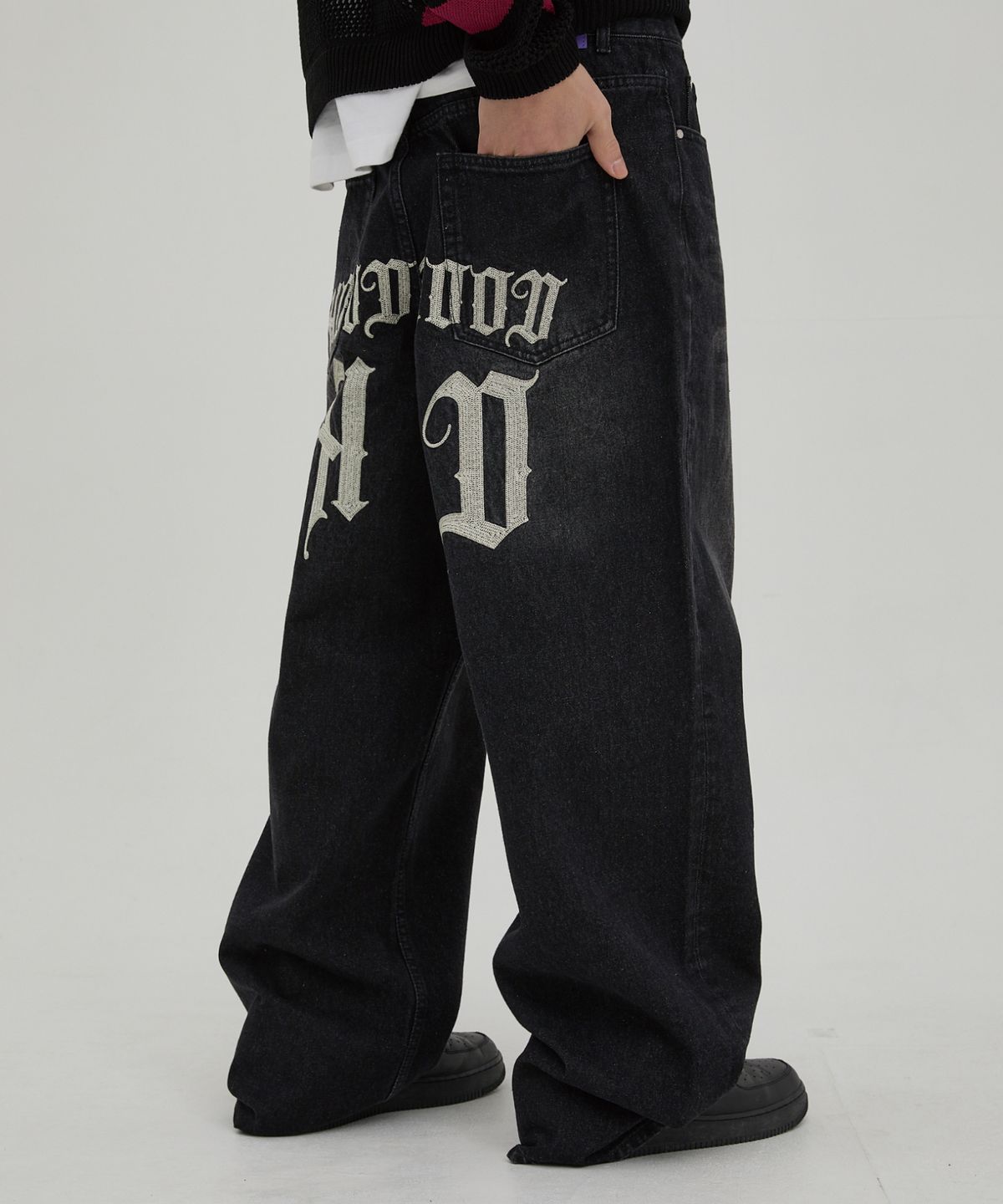 🇰🇷訂購｜HOODHOOD 25｜HD Chain Embroidery Denim Pants 4色 