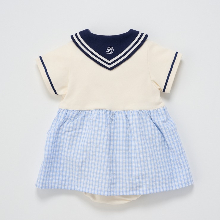 🇯🇵限量預訂 日本直送🇯🇵Polo Baby海洋風翻領格紋短袖包屁裙