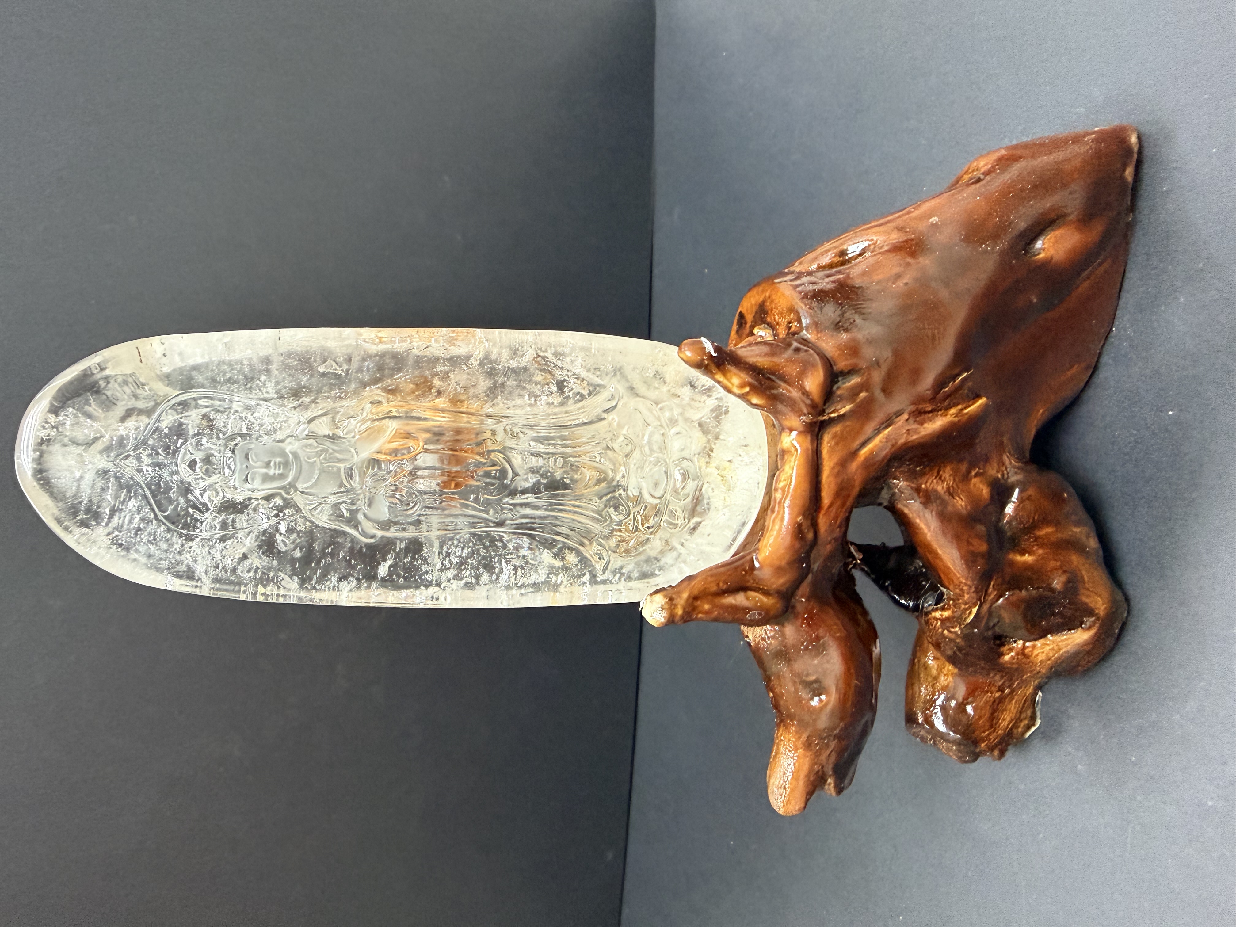 觀音像雕刻在天然水晶 （已加持）全高19cm 15/6寄出