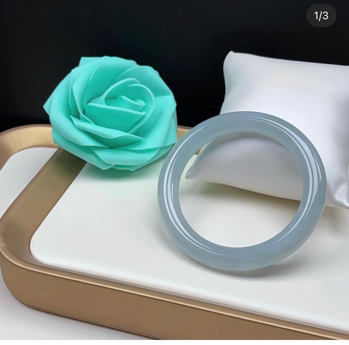 54.2mm 冰藍翡翠圓鐲