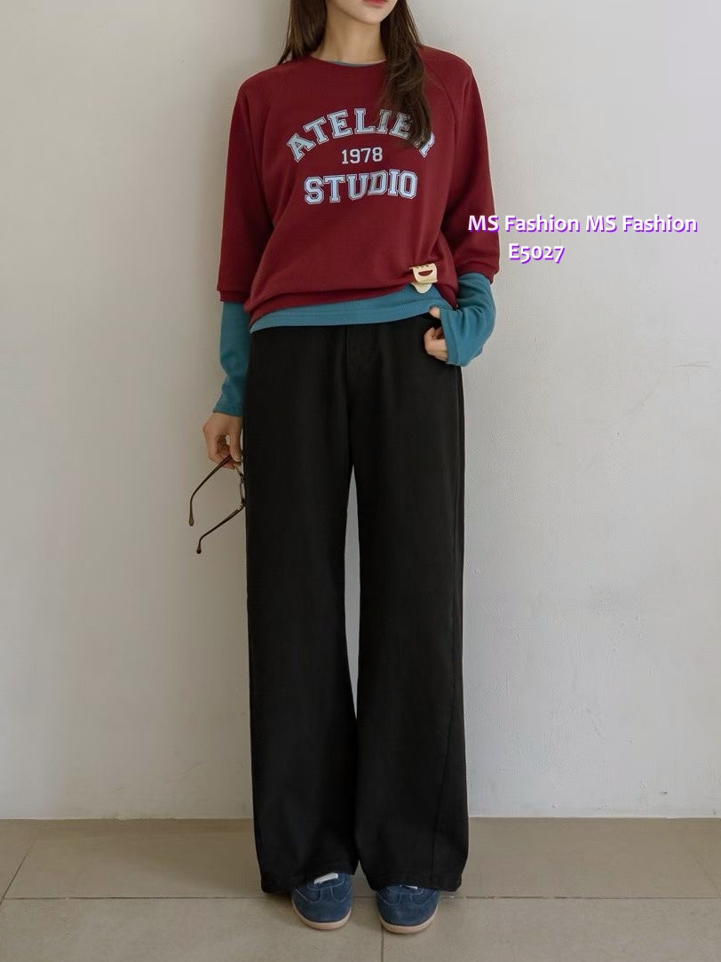 E5027 拼色字母top