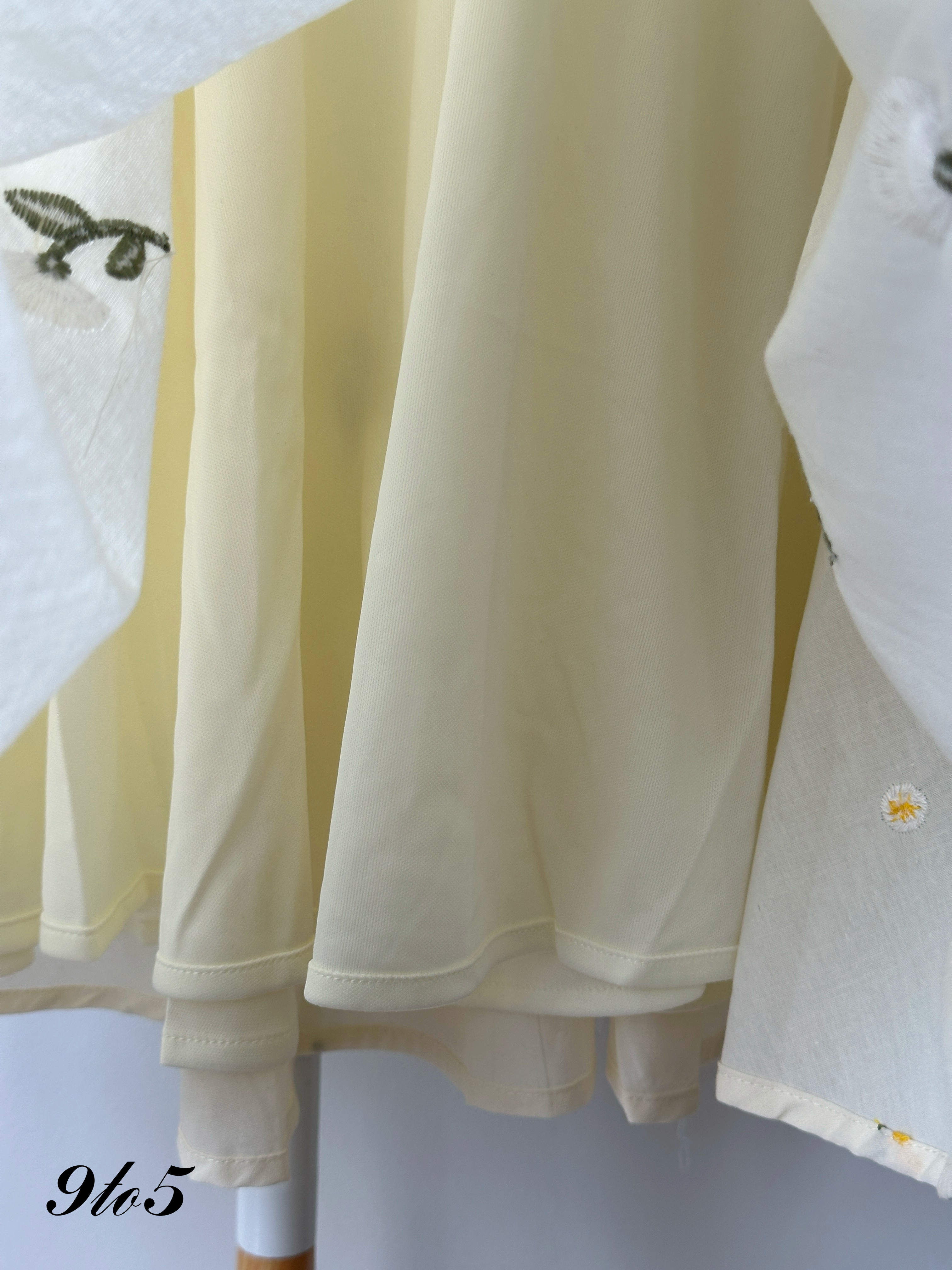 D2357 Puff Sleeve Floral Dress - Blue & Yellow