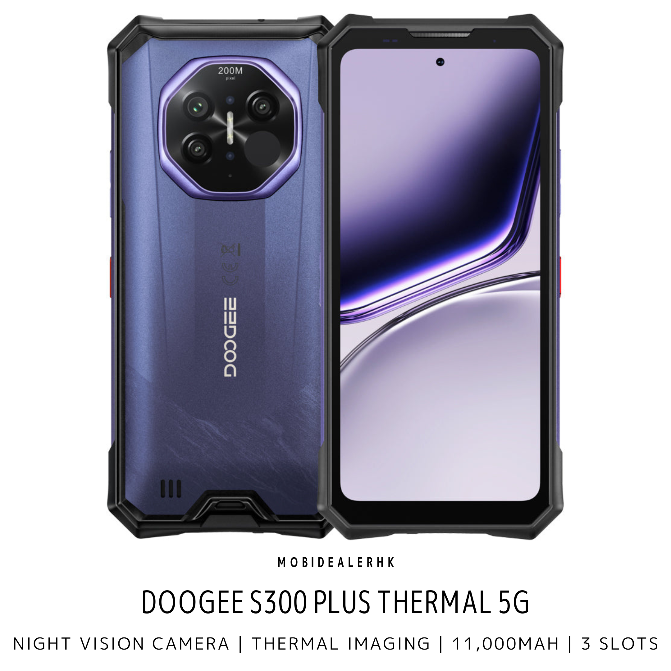 Doogee S300 Plus Thermal | 道格 S300 Plus 熱感 | 5G | 三防手機 | 夜視鏡 | 熱感 | 11,000mAh | 3咭槽