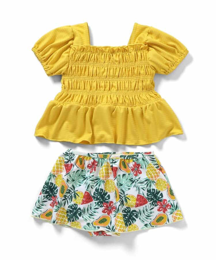 🇯🇵預訂 日本直送🇯🇵Apres les cours三色緞帶褶皺泡泡袖分體泳衣