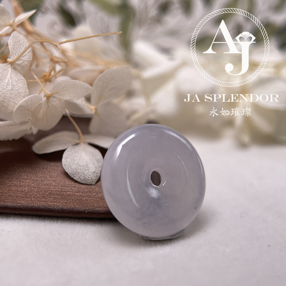 JN-176 天然翡翠A玉 冰種白翡平安扣