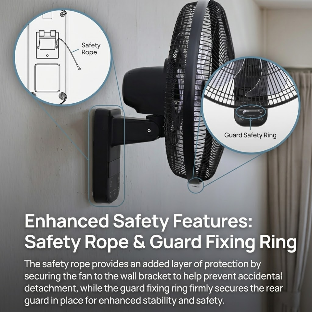 KDK 16" DC Wall Fan with Remote Control JV40S AOI