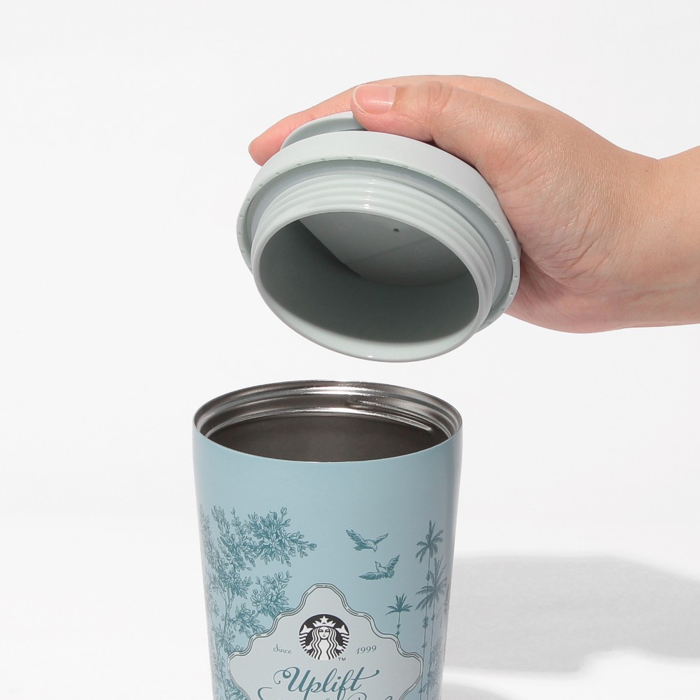 《日本🇯🇵 STARBUCKS 2026 Happy Spring Days 限定系列》不鏽鋼粉藍彩繪保溫杯 473ml