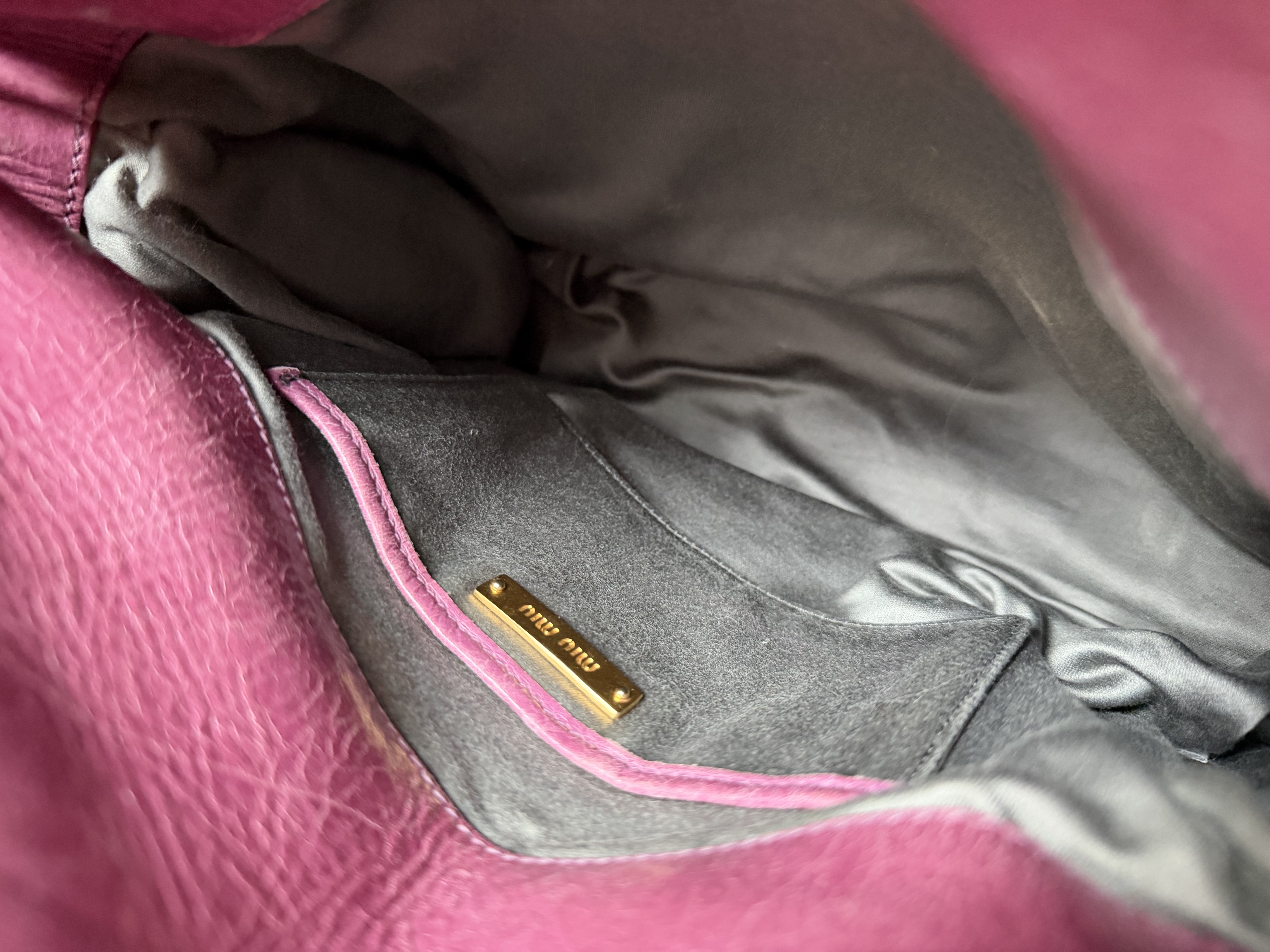 Miu miu pink vitello mini bow bag