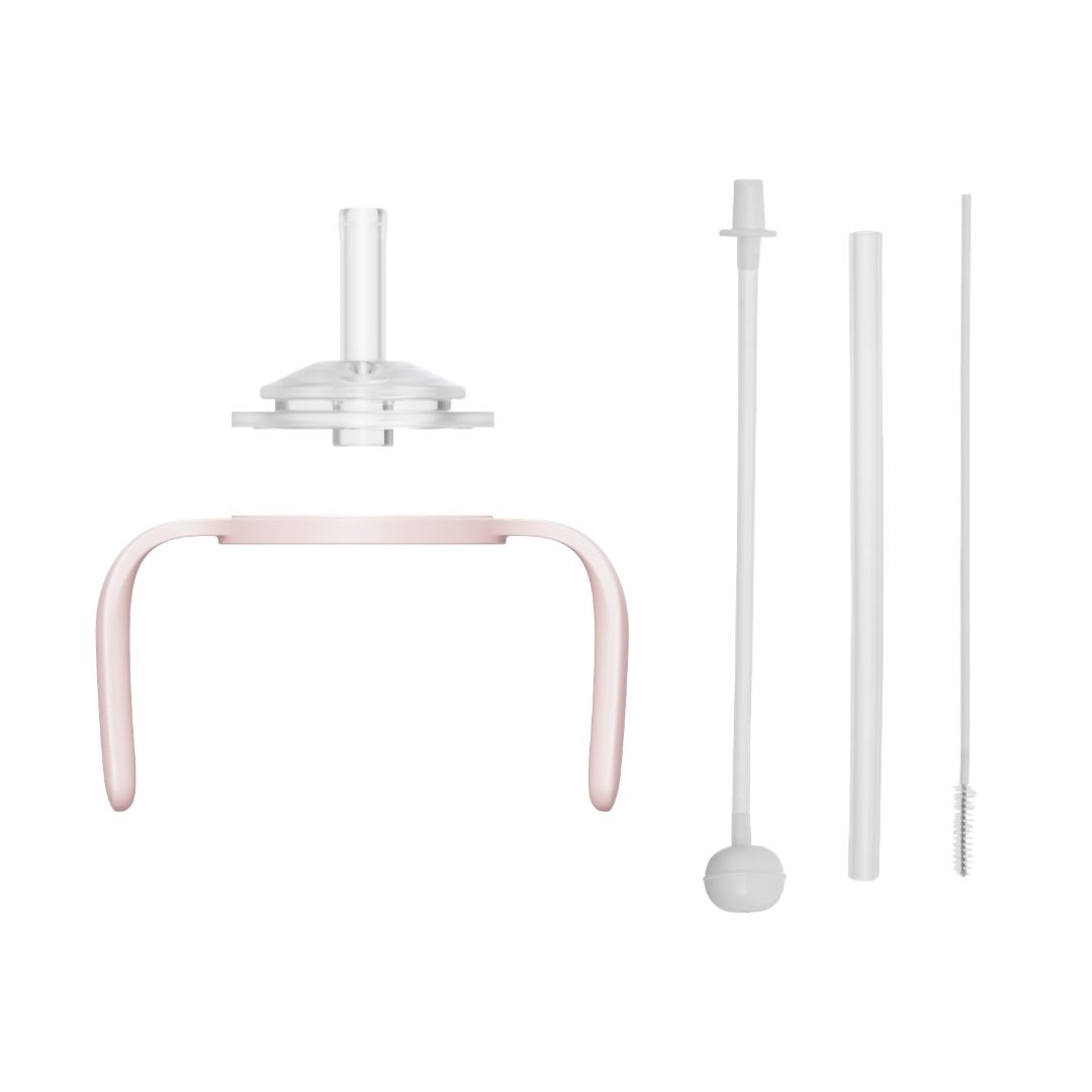 Moyuum - 寬口奶瓶防漏學習吸管套裝(粉紅色)_MY261