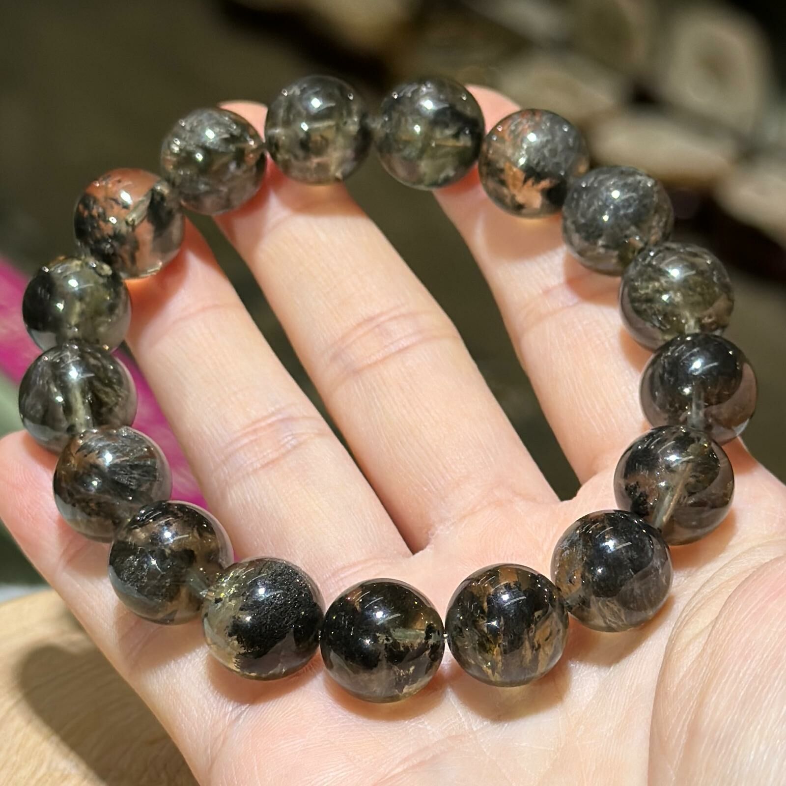 煙花黑極光手串 12.5 mm +/-