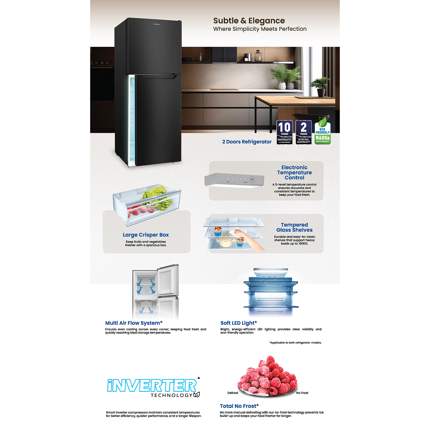 Faber 292L Elite 2-Door Refrigerator ELITE P2033 I