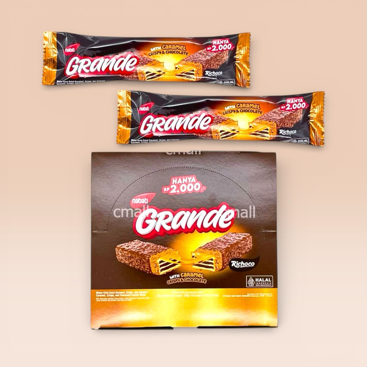 10pcs x 22g Nabati Grande jajan (strawberry with cheese cream / chocolate with caramel cream)