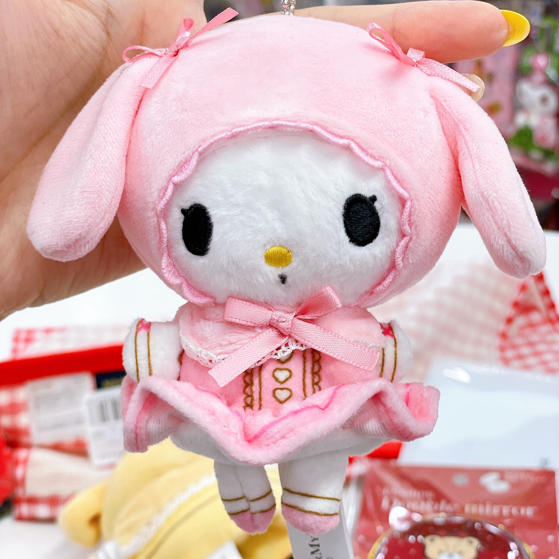日本直送Sanrio melody 布甸狗指偶掛飾