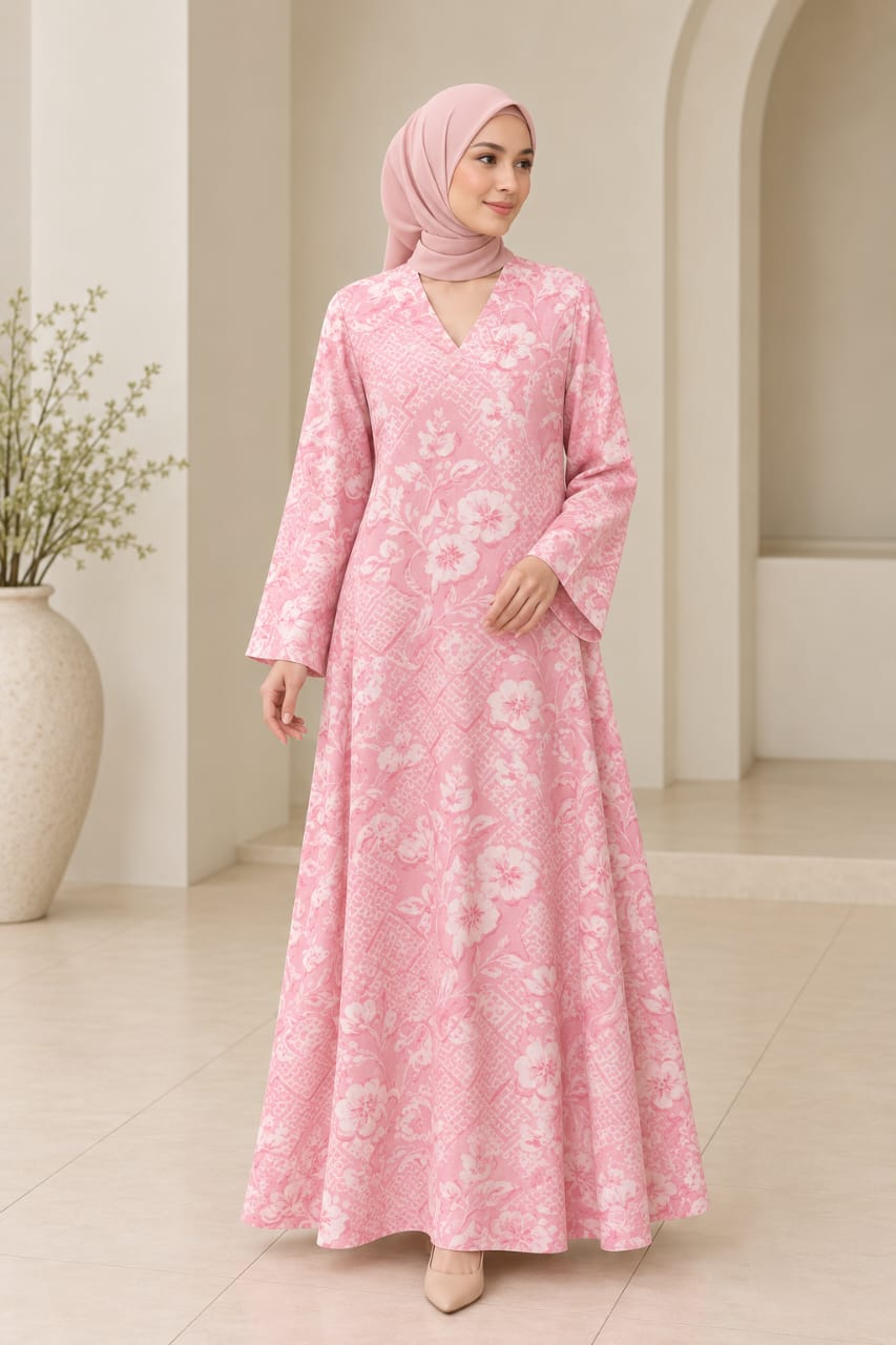Linen Dress - Sweet Pink