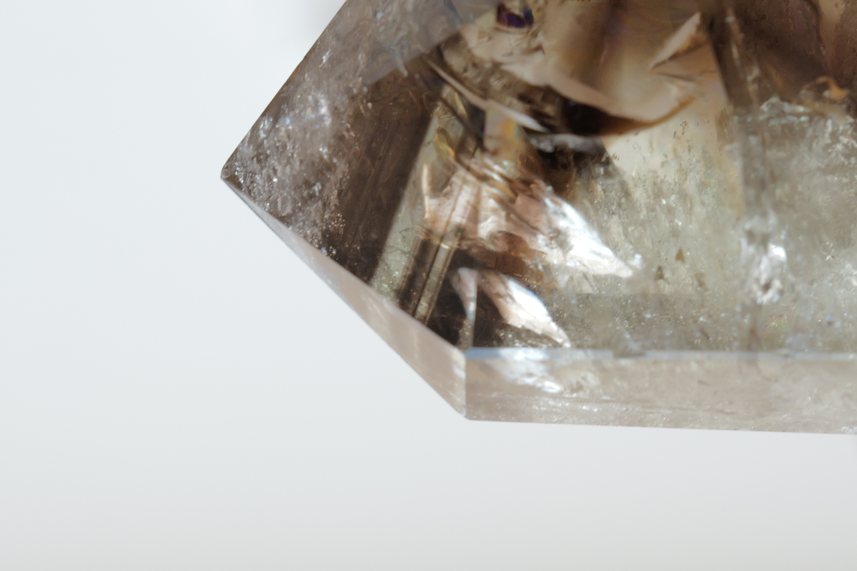 ༒5.3cm 千層紋茶晶六角柱༒  SQ*a005C3G8M-RB5*Anm