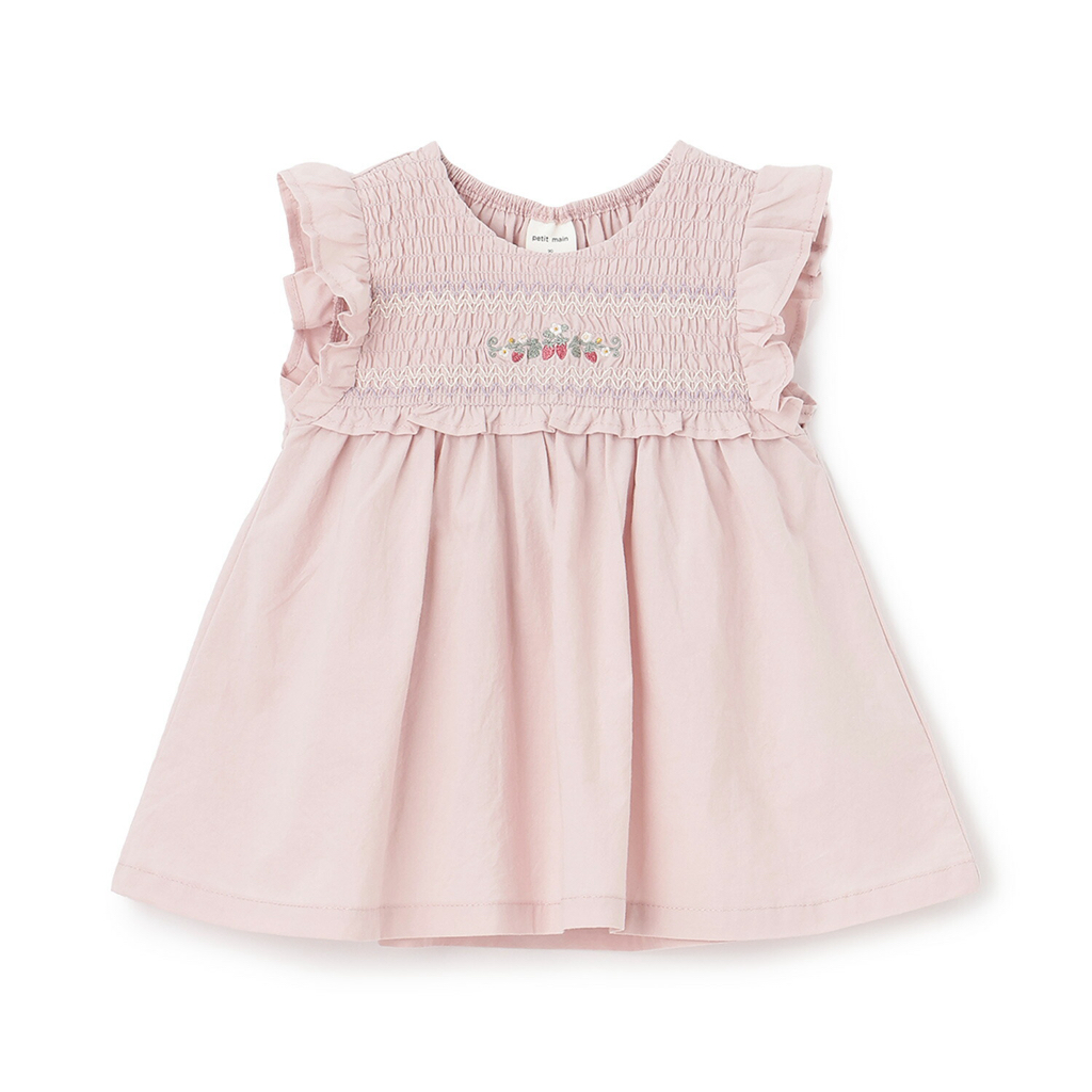 🇯🇵預訂 日本直送🇯🇵 Petit Main 三色草莓刺繡緞帶褶皺包屁裙