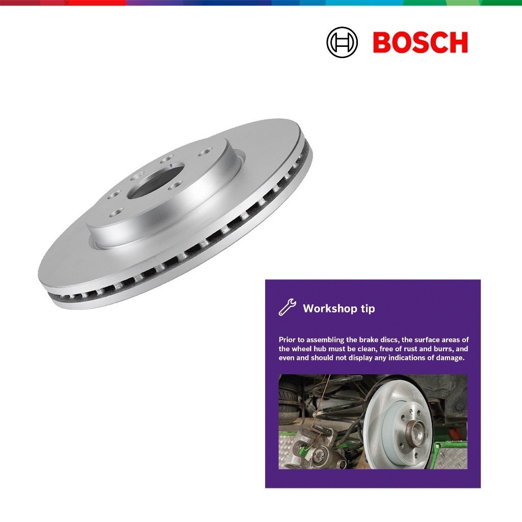 Bosch Fully-Coated (Anti-Rust) Front Brake Disc Rotor for Honda City GN2 (Year 2020 - Present)  0986T16035 2pcs