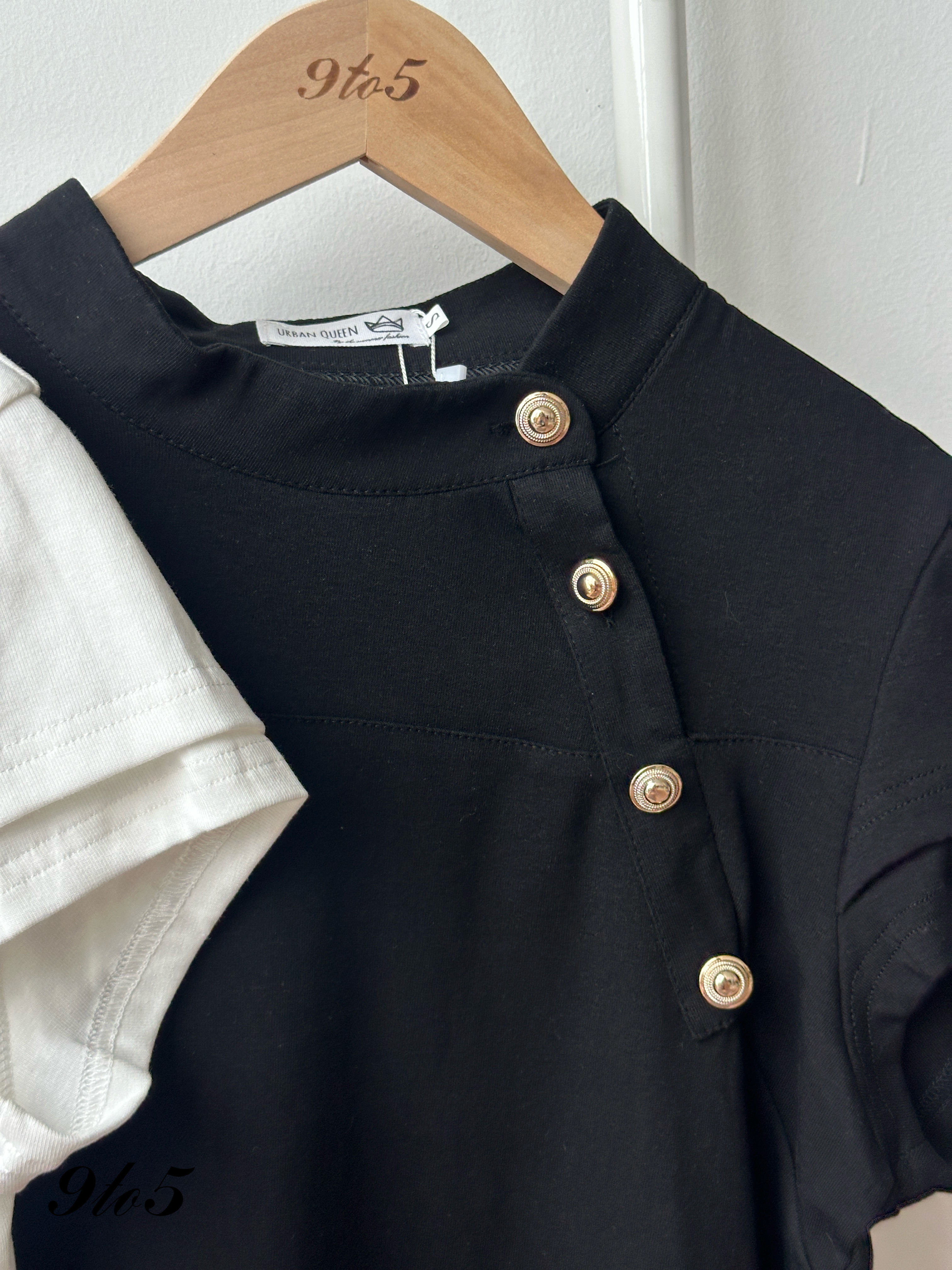 T4377 Mock Neck Double Layered Sleeves Top - 3 Colors 