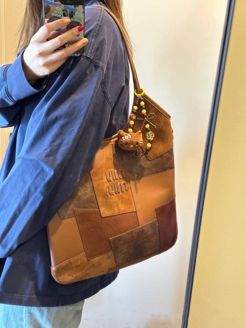 Miu Miu Patchwork Leather Shoulder Bag