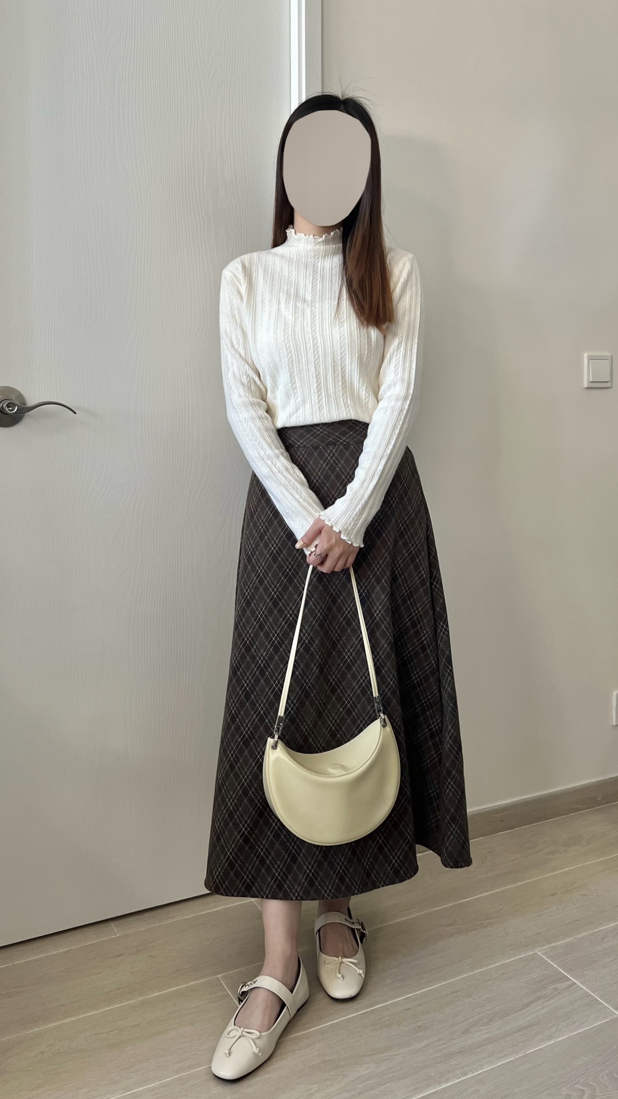 高質秋冬菱形格紋長裙 現貨