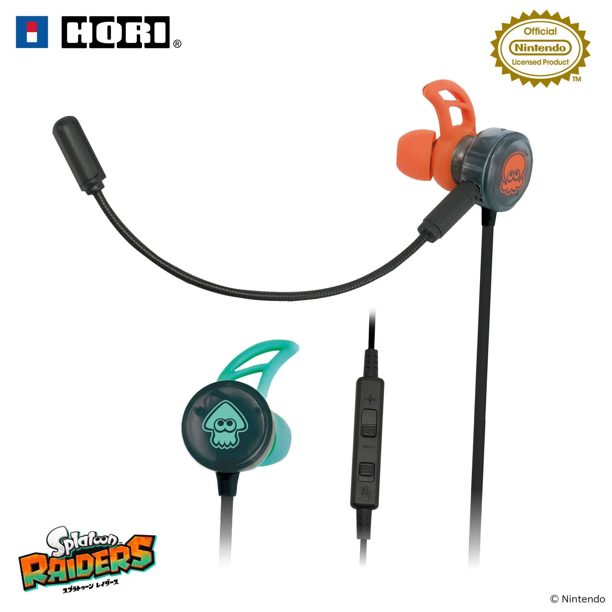 HORI NS2 遊戲耳機 入耳型 斯普拉遁 塗擊隊 (NSX-241)        HORI NS2  Gaming Earphone Splatoon Raiders (NSX-241)