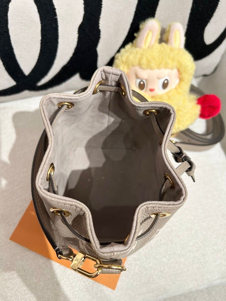 Lv Nano noe M46291 Bicolor Monogram Empreinte Leather 100%Authentic,98%New ✅專門店收據✅塵袋✅Box