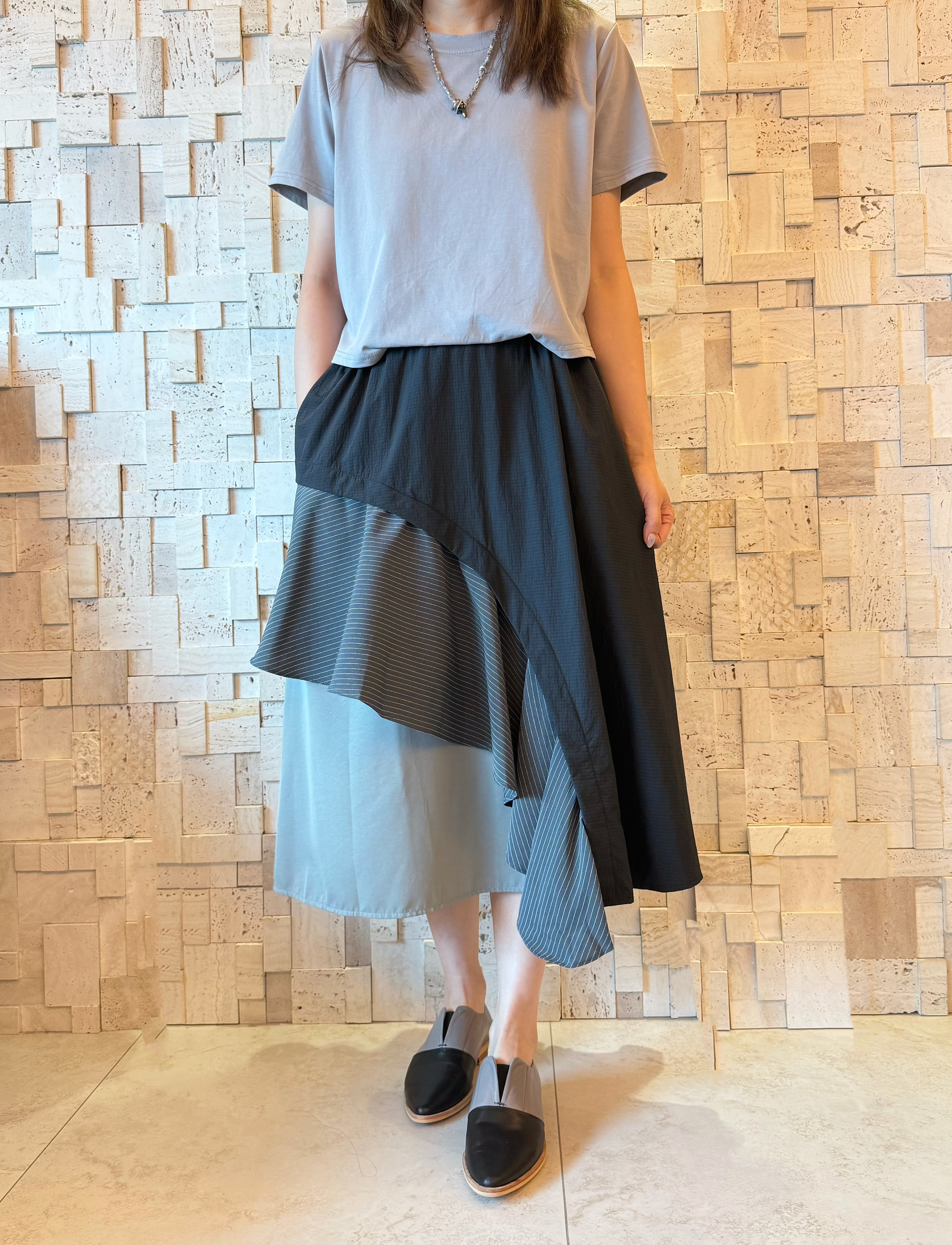 S00358 假兩件棉拼梳織Op❣️