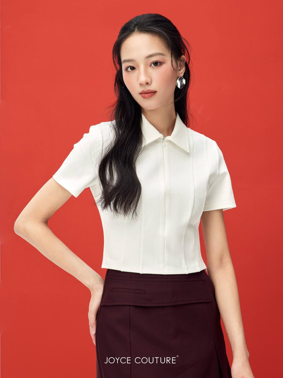 不对称腰带裤裙 P0451