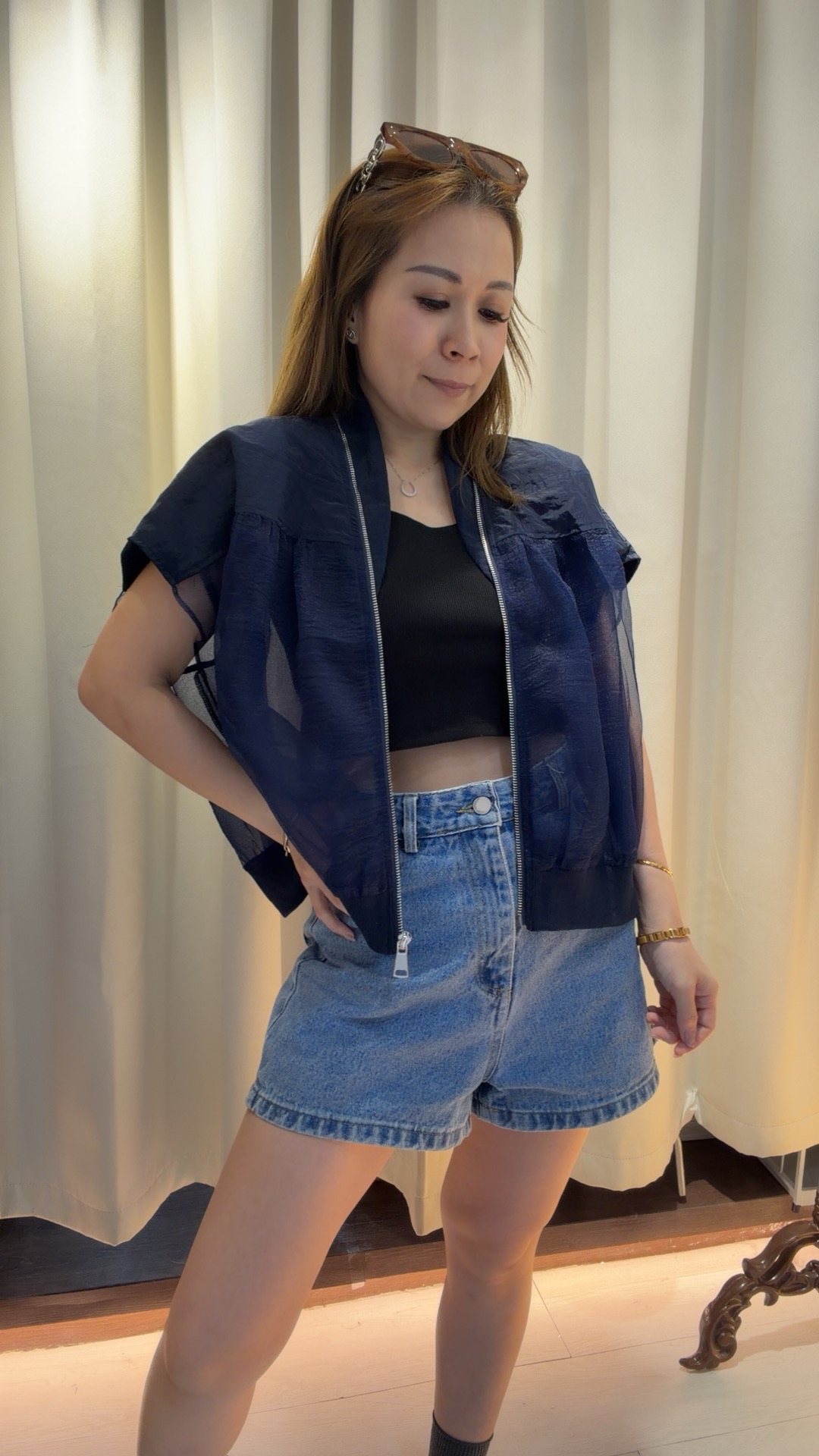 ⭐️new⭐️網紗拼接拉鍊外套