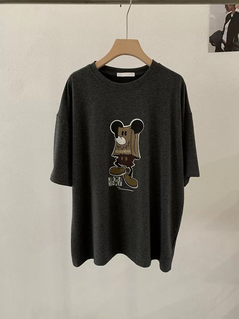 宽松大版米奇卡通Tee